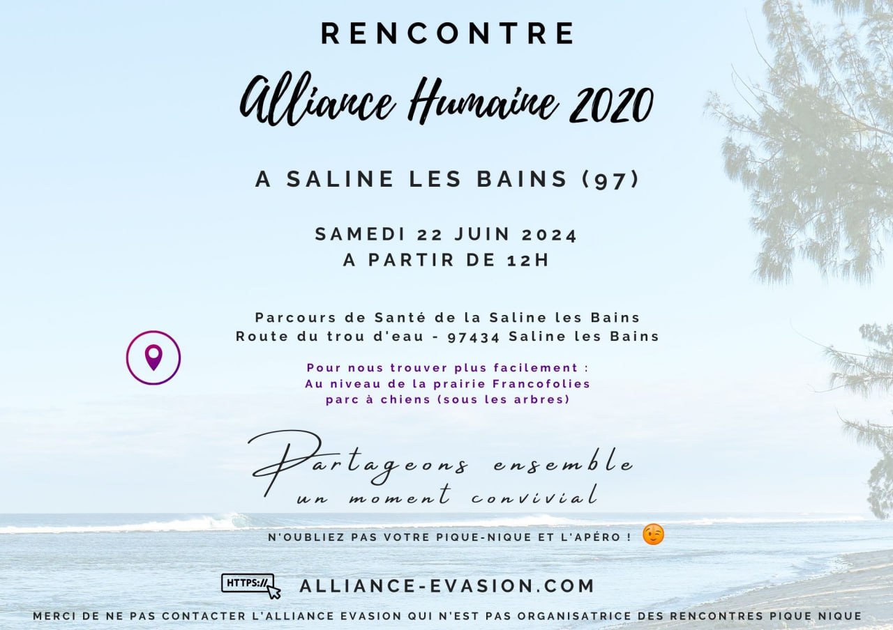ÎLE DE LA RÉUNION (97) - Rassemblement Alliance Humaine le 22 juin 2024